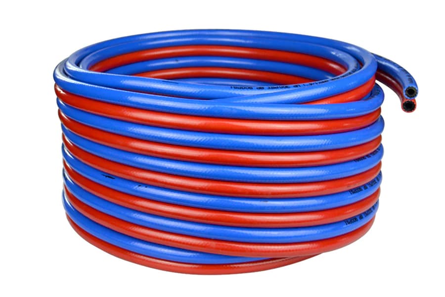 WELDAFLEX WELD8100 孖裝風煤喉 (光滑面) 藍紅 5/16" x 100m (8.0x15.0mm)