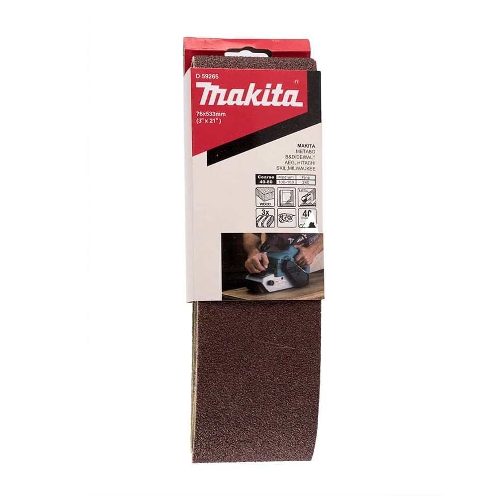 Makita 牧田 D-59287 砂帶76X533 A80 (3條)