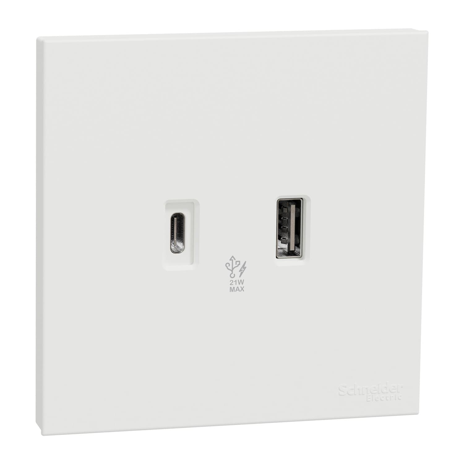 Schneider 施耐德電氣 AvatarOn C 奐然 兩位Type A+C PD+QC3.0 USB充電插座 E8732ACQUSB_WE(搪瓷白)香港行貨