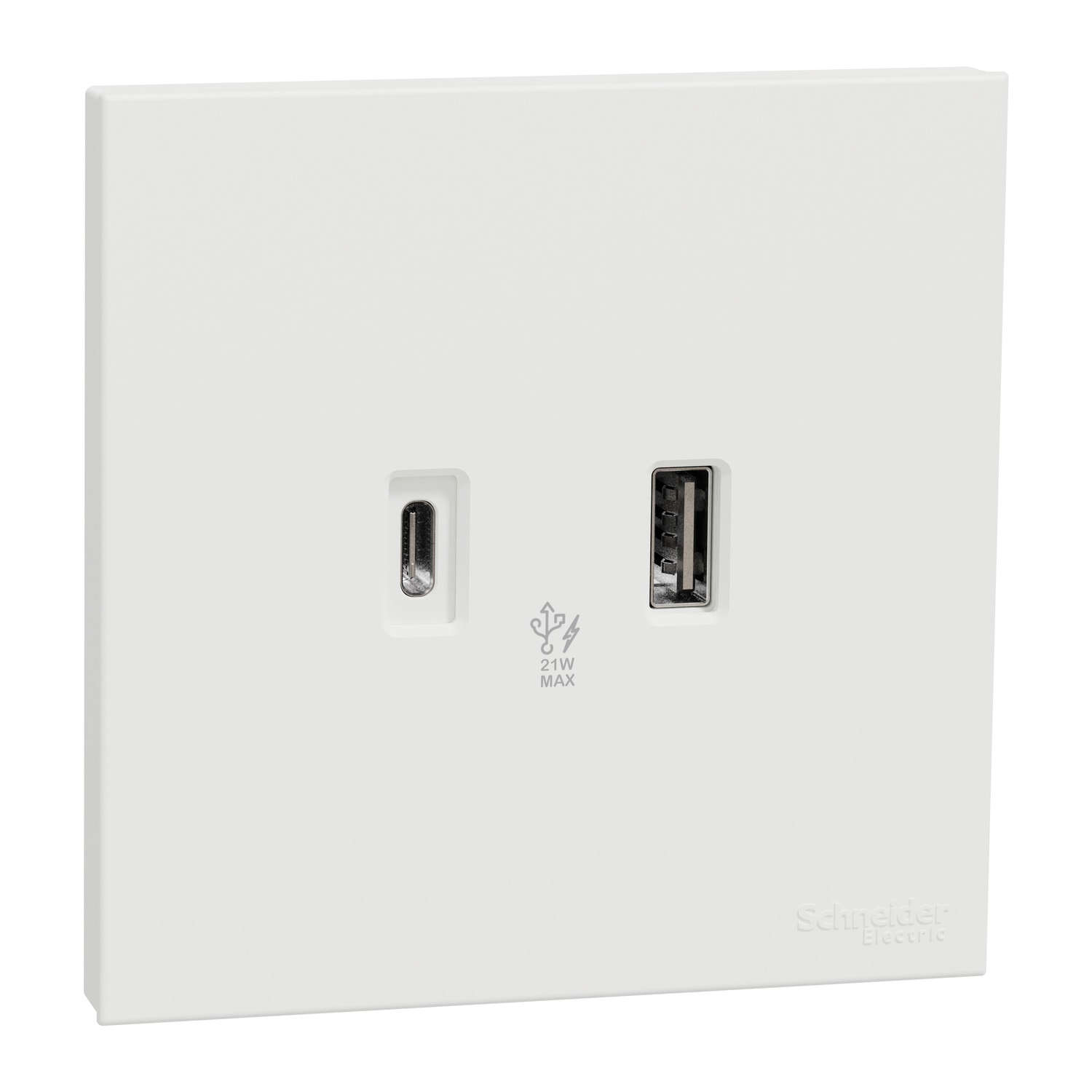 Schneider 施耐德 AvatarOn C 奐然 兩位Type A+C PD+QC3.0 USB充電插座(搪瓷白)