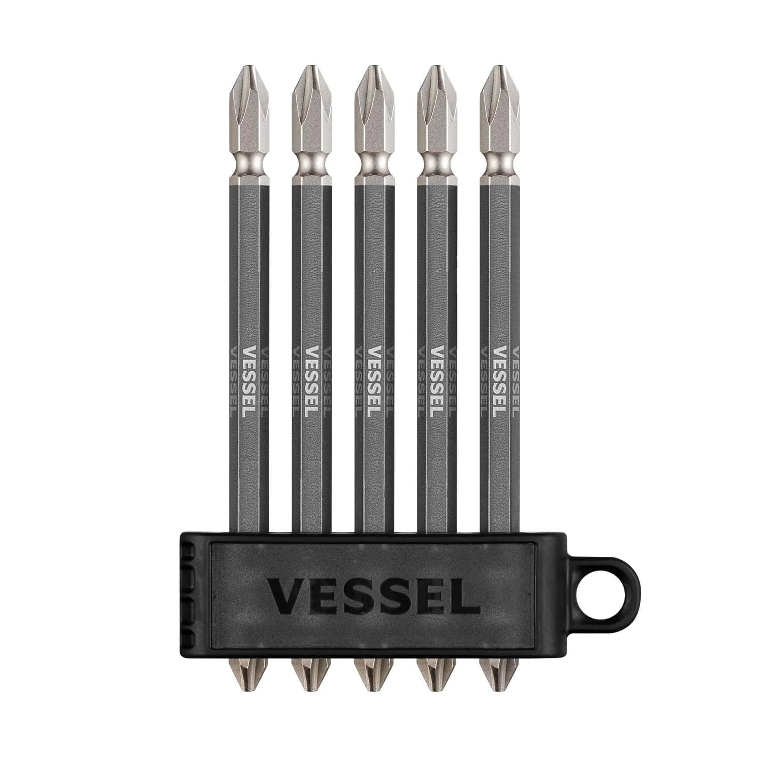 VESSEL GS5P-GBK 彩色雙頭十字批咀 黑色 #2 x 110mm (5枝裝)