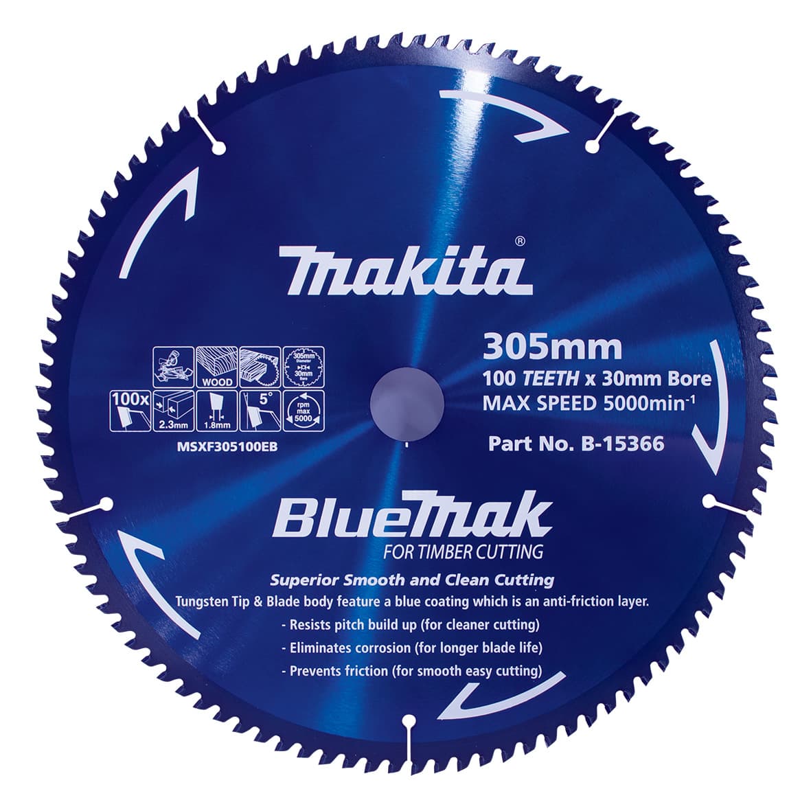 Makita 牧田 B-15366 硬質合金鋸片305X30X100T