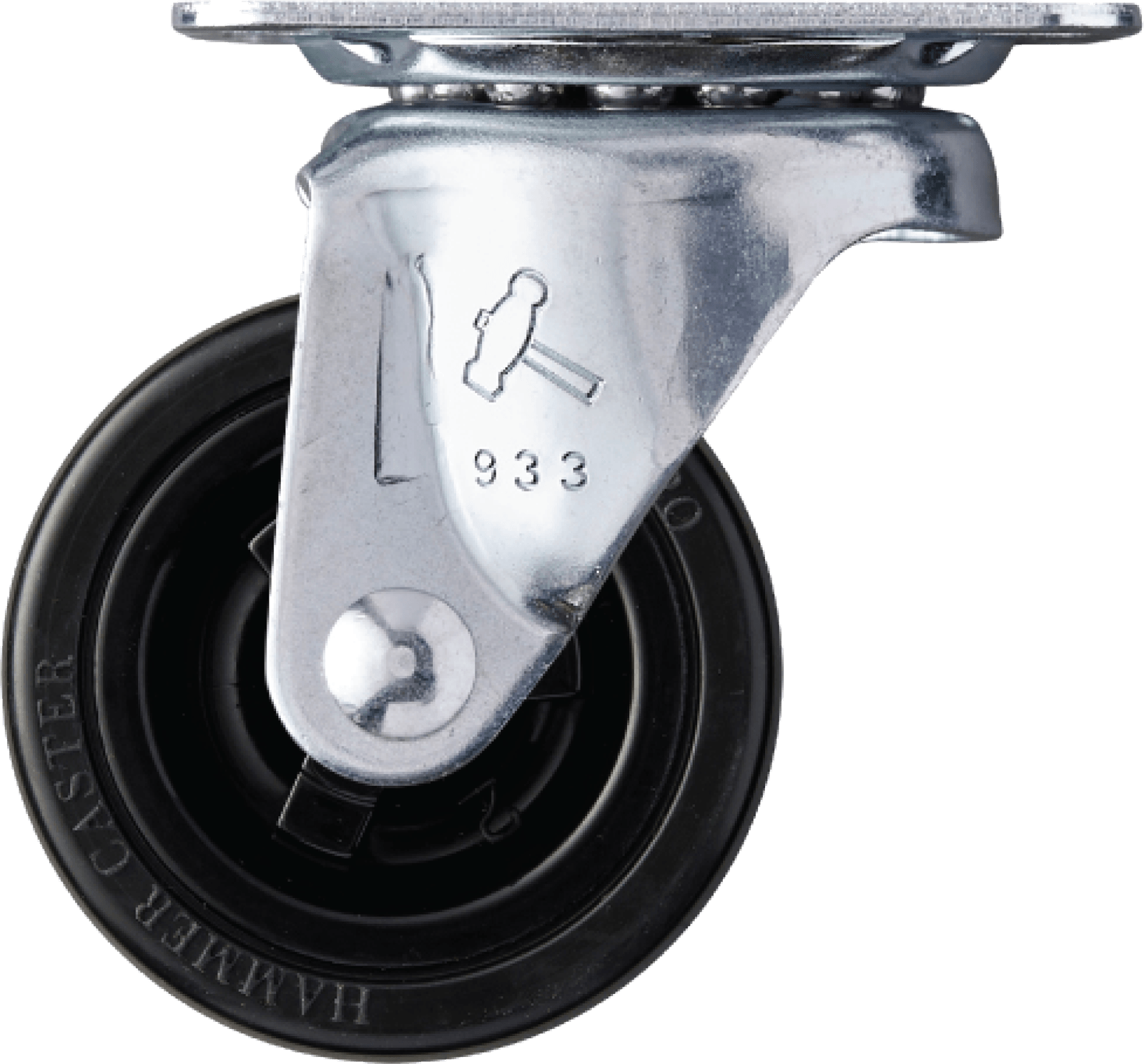 HAMMER 420G-R 活動黑橡膠腳轆 32mm(側面)