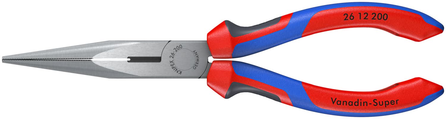 KNIPEX 26 12 200 厚膠柄尖咀鉗(正面)