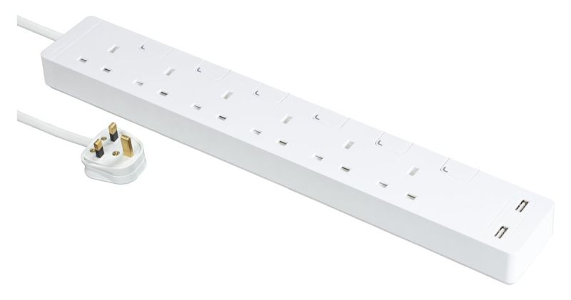 SUPER VV6USB/12 6位獨立燈制+2USB排蘇(白色)