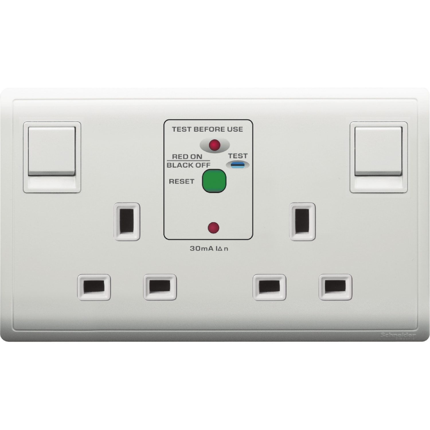Schneider 施耐德 Pieno 丰尚 13A 兩位連保護門有掣雙極防漏電插座(白)E82T25DRC_WE
