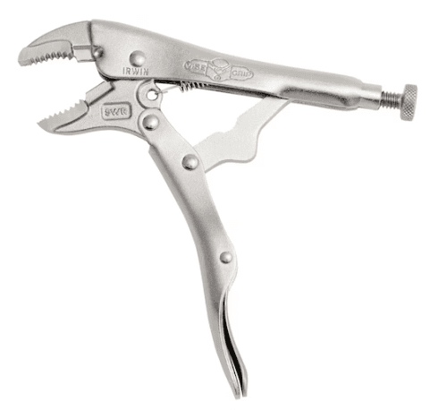 Curved Jaw Locking Pliers with Wire Cutter 5"