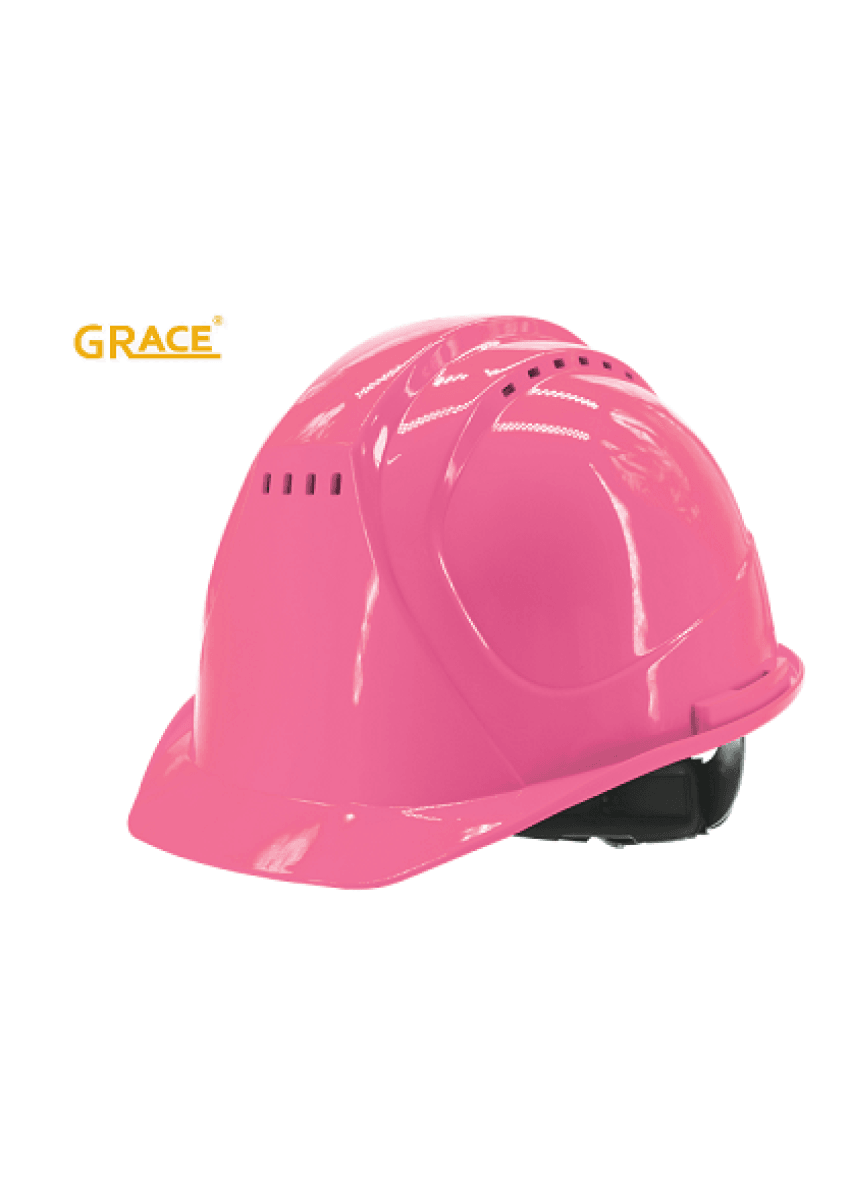 GRACE GR026 透氣安全帽(粉紅色,三 quarter 側面)