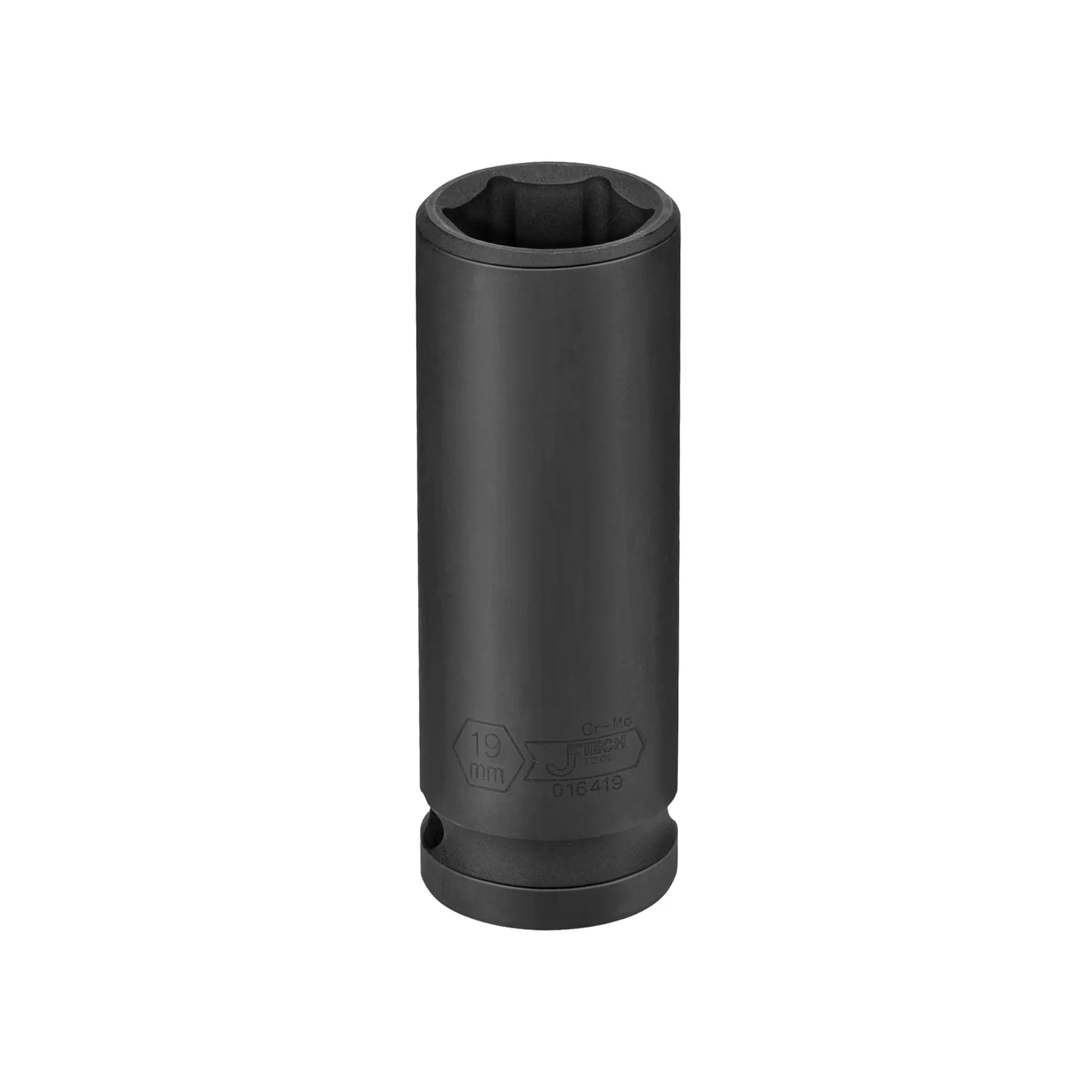 JETECH FK1/2-D19 1/2吋加長黑風六角套筒 19mm(正面)