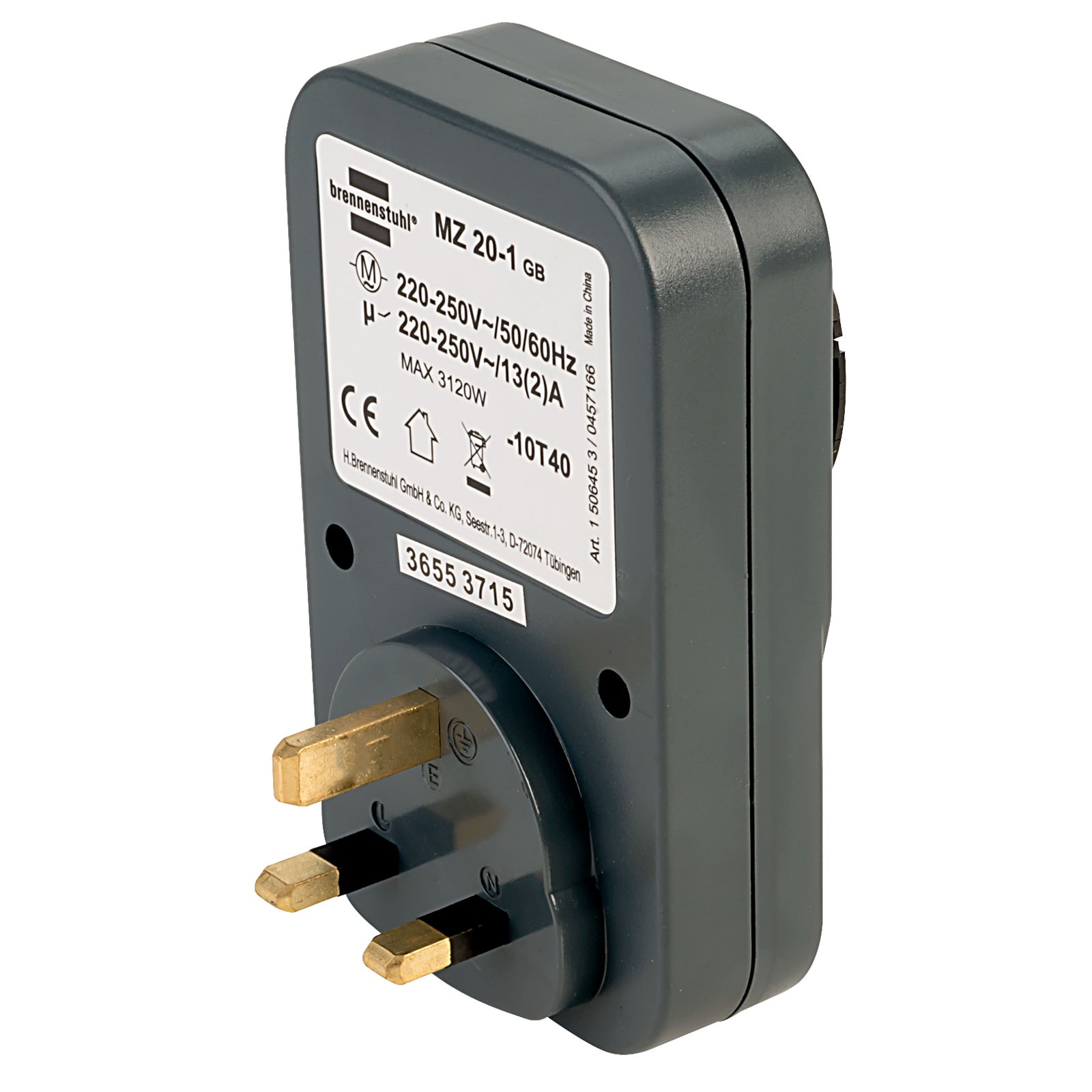 BRENNENSTUHL MZ 20-1 GB 24小時時間掣(背面)