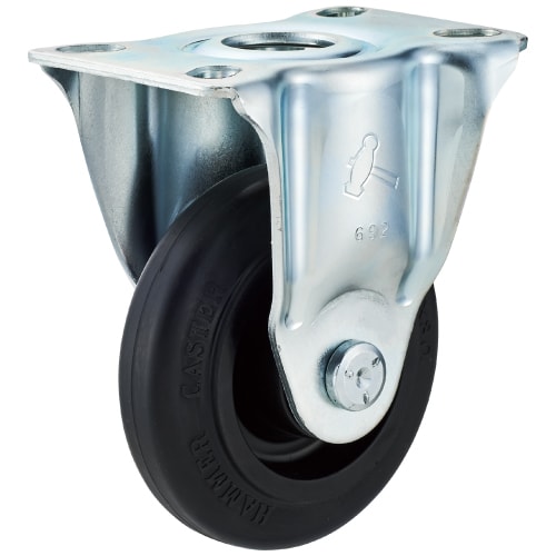 HAMMER 鎚仔嘜 420S-R 固定黑橡膠腳轆 100mm(正面視角)