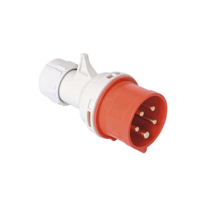 積高 AJ-0242 工業防水插頭 32A 4針 380V(三-quarter 透視)