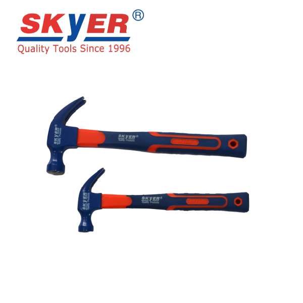 SKYER 92001 藍橙纖維柄羊角鎚(四分之三側面)