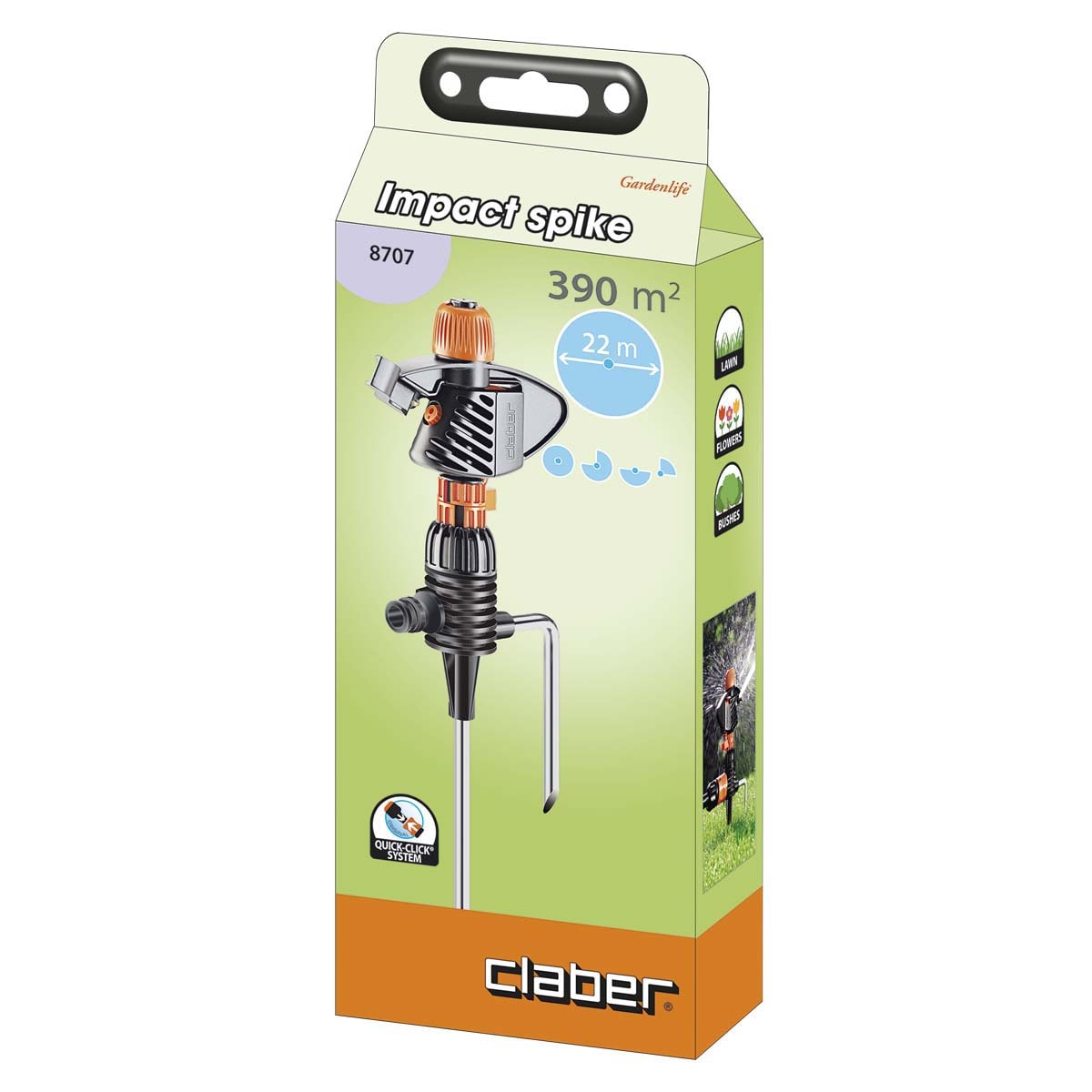 CLABER 8707 Impact Spike 草地灑水器(包裝)