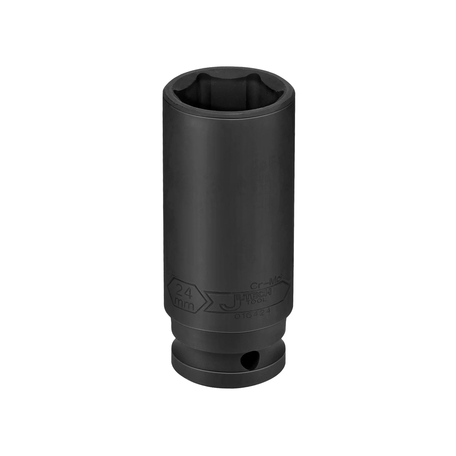 JETECH FK1/2-D24 1/2" 加長黑風六角套筒 24mm(正面)