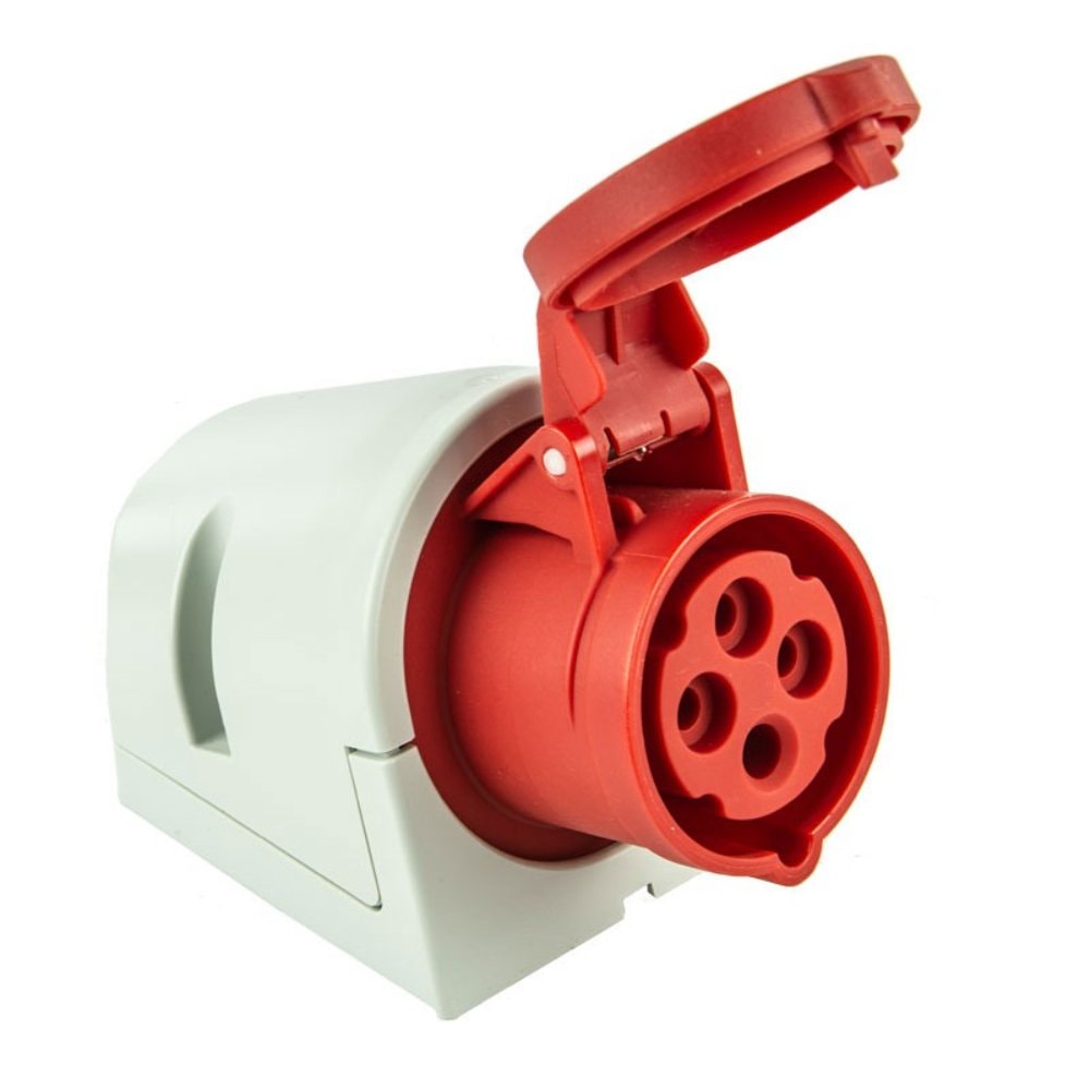 PCE 514 工業防水直入牆盤面插座 16A 380V 4針 IP44(三側面)