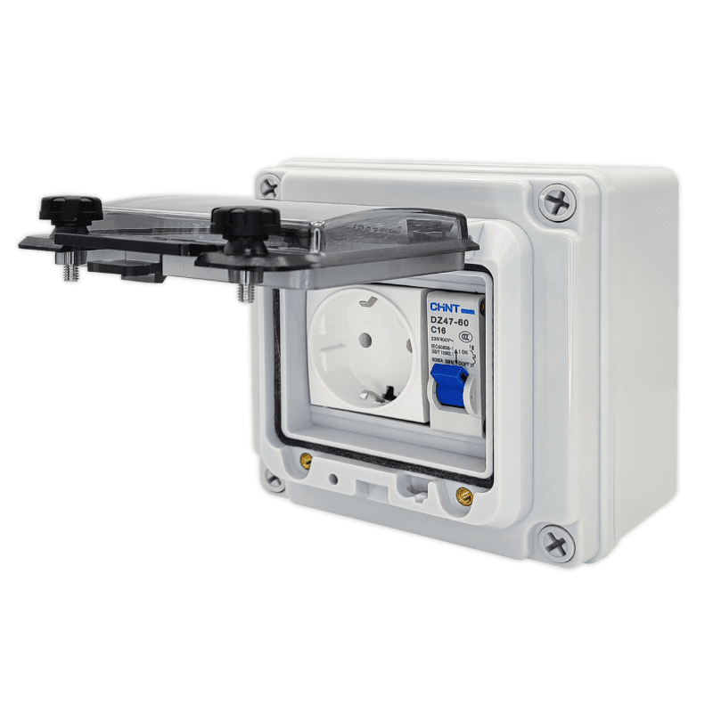 JACO 積高 AJ-3133 IP67 方型防水插座箱(四位) 220V (1.5m線+IP67插頭)(獨立跳掣)