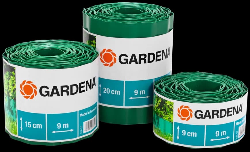德國 GARDENA 536-20 綠色草坪邊界 9厘米 x 9米