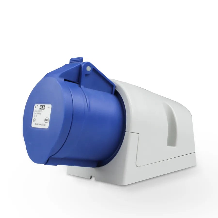 PCE 123 工業防水掛牆插座 32A 220V 3針 IP44(側面)