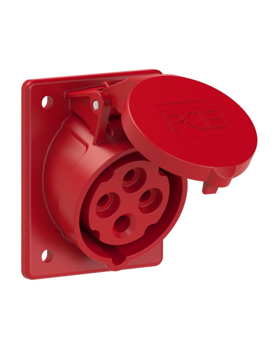 CEE 414-6 盤面斜插座 16A 4針 380V(三側面)
