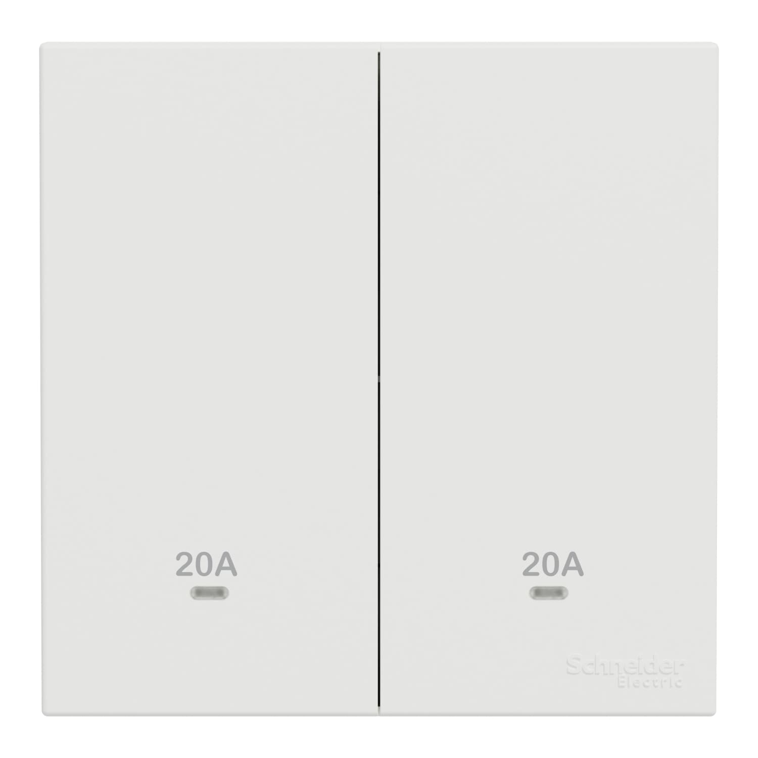 Schneider 施耐德電氣 AvatarOn C 奐然 20A 兩位雙極開關掣連LED指示燈 E8732D20N_WE(搪瓷白)香港行貨