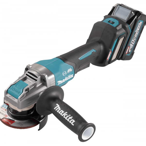 Makita 牧田 GA042GZ 40V 充電式 100 毫米 X-LOCK 角向磨光機主體,配側柄及砂輪片(圖中電池另購)
