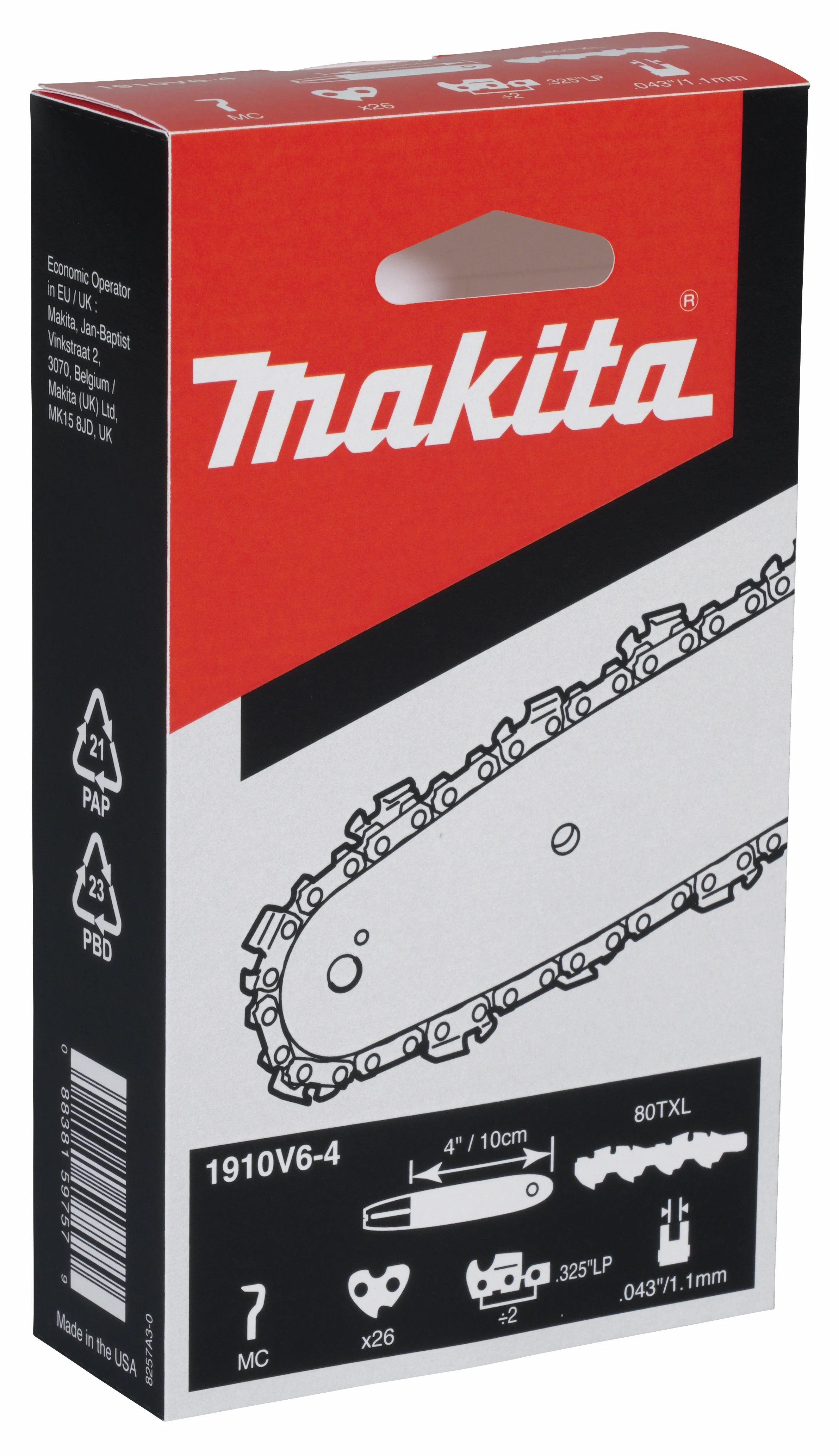 Makita 1910V6-4 鋸鏈組合(包裝正面)