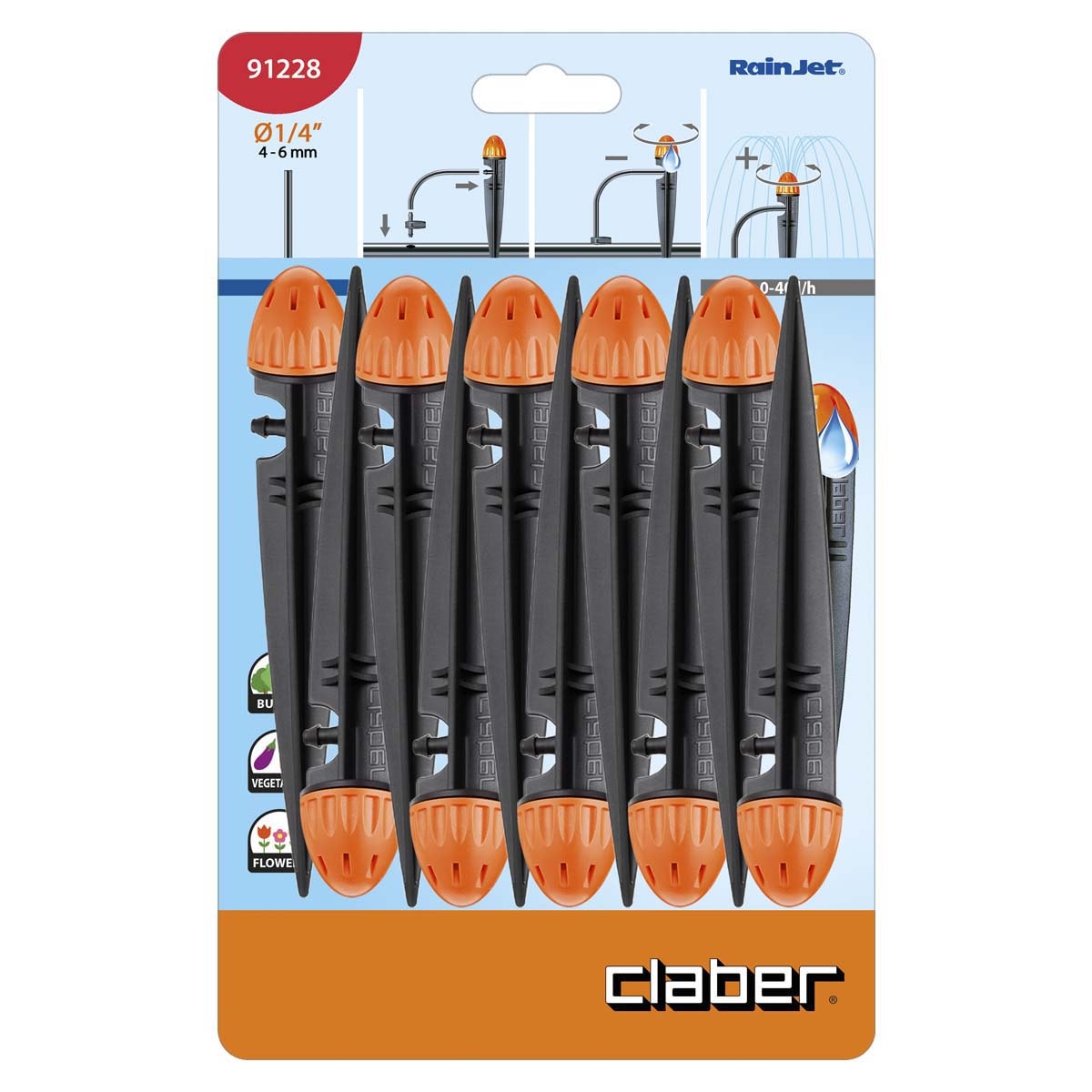 CLABER 花園寶 91228 可調節迷你灑水器(10個/包裝)正面