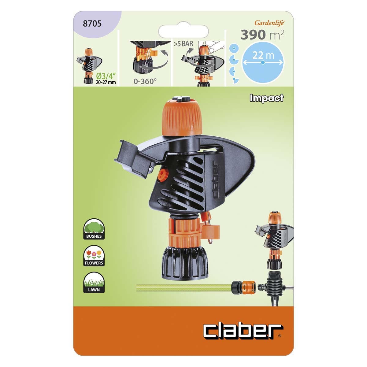 CLABER 8705 草地灑水器(包裝正面)