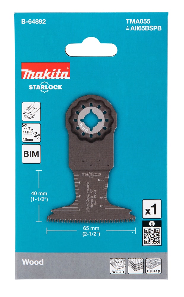 Makita B-64892 TMA055 直切刀片65mm(包裝正面)