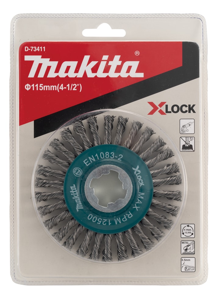 牧田 D-73411 115MM X-LOCK繩結鋼絲刷(包裝)