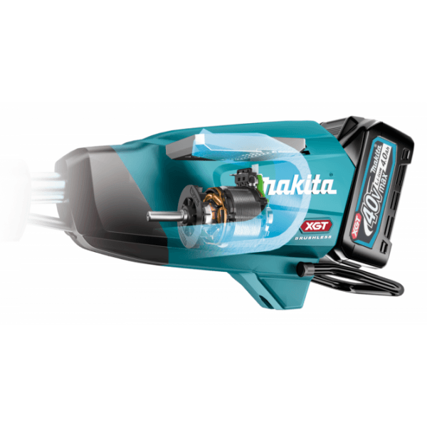 Makita 牧田 UR017GZ 後置 BL 無碳刷馬達剖視圖及 40Vmax XGT 電池