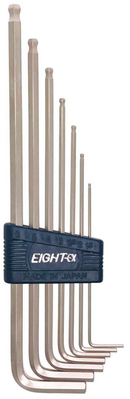 EIGHT TLS-7S 公制加長波頭六角匙套裝 7枝裝(正面)