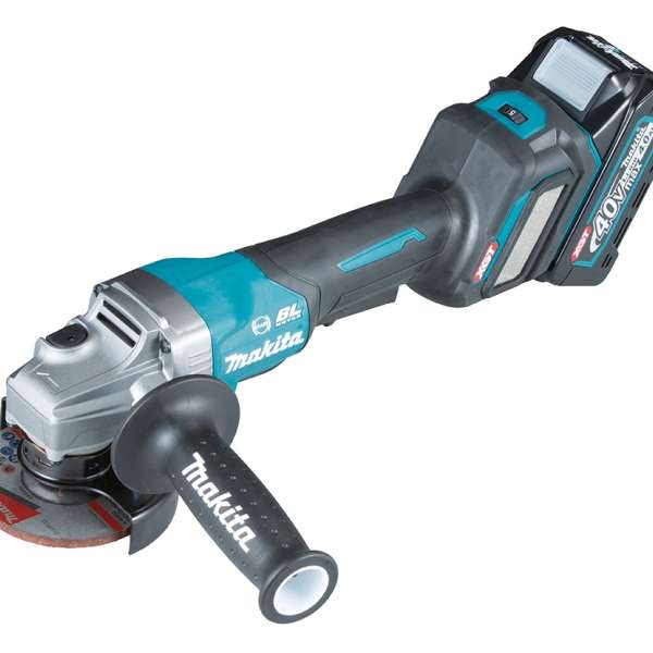 Makita 牧田 GA027GZ 40V 充電式角向磨光機,配備側柄及 100mm 砂輪片