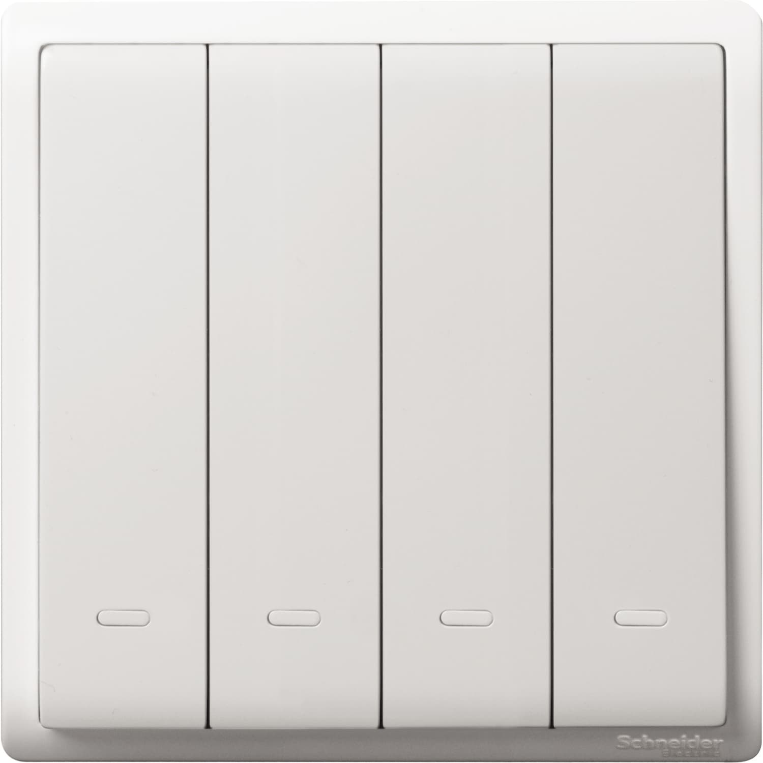 Schneider 施耐德電氣 Pieno 丰尚 10AX 四位單控開關掣連螢光指示 E8234L1F_WE(白)香港行貨