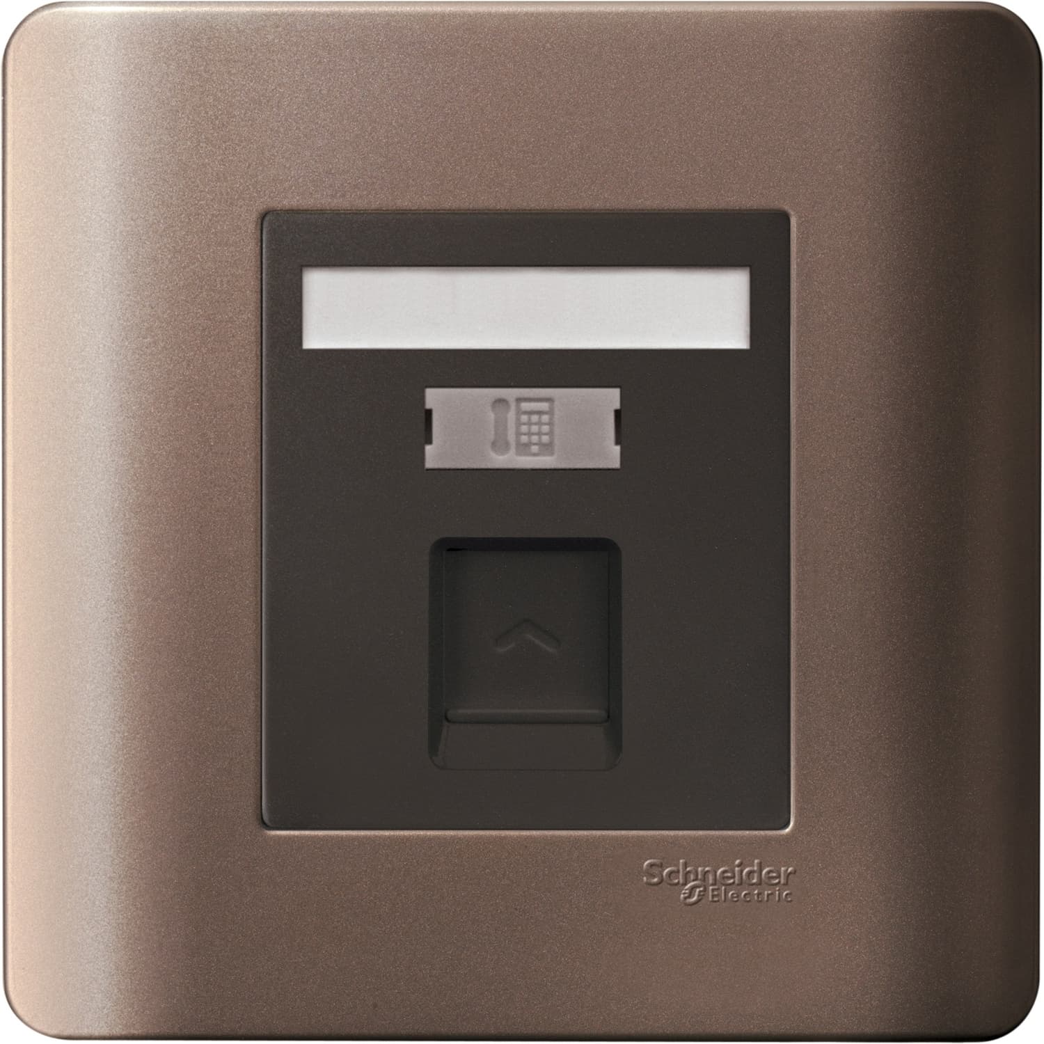 Schneider 施耐德電氣 ZENcelo 睿雅 單位 RJ11 電話插座,Keystone 面板備防塵活門 E8431RJS4_SZ(銀銅)香港行貨