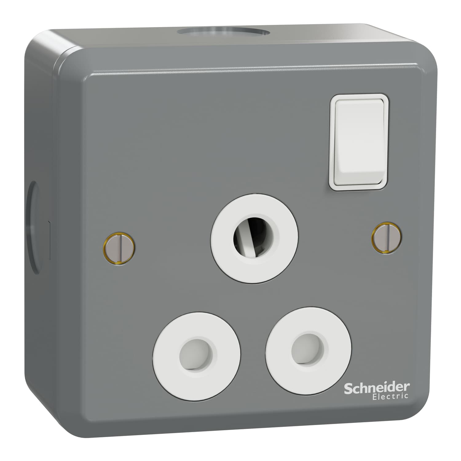Schneider 施耐德電氣 E30 系列 ESM 防撞鋼面系列 ESMT15_15 15A 單位連保護門有掣插座(灰色)