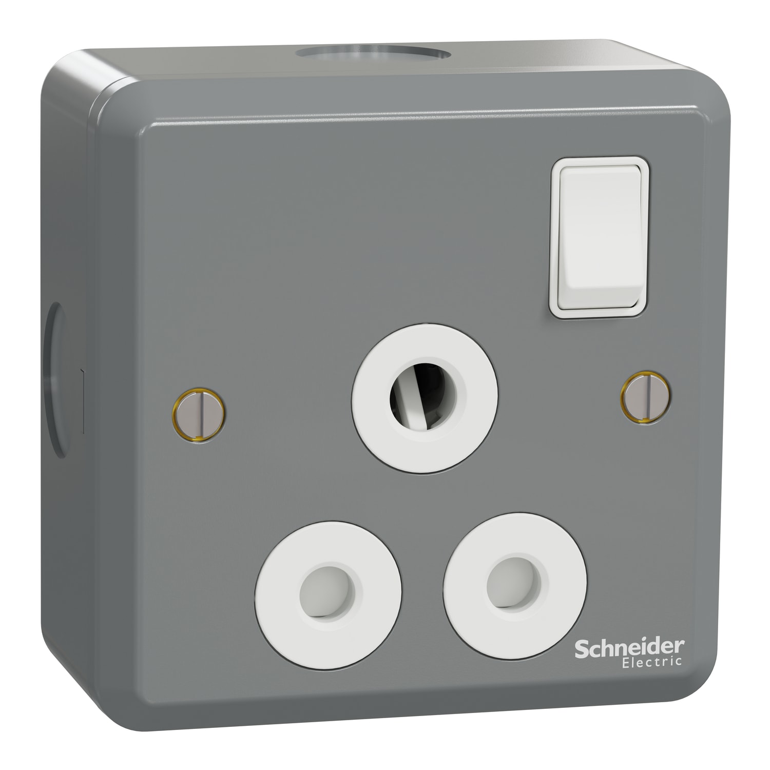 Schneider Electric ESMT15_15 15A 單位連保護門有掣插座正面圖