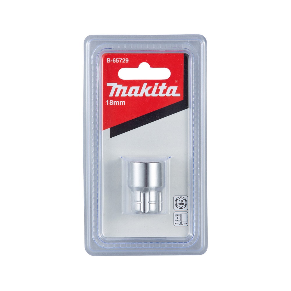 Makita B-65729 通孔套筒18MM(包裝正面)