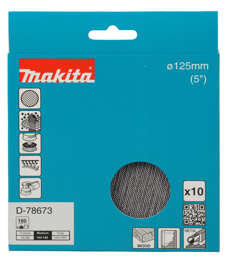 Makita D-78673 網磨盤 125mm P180(包裝正面)