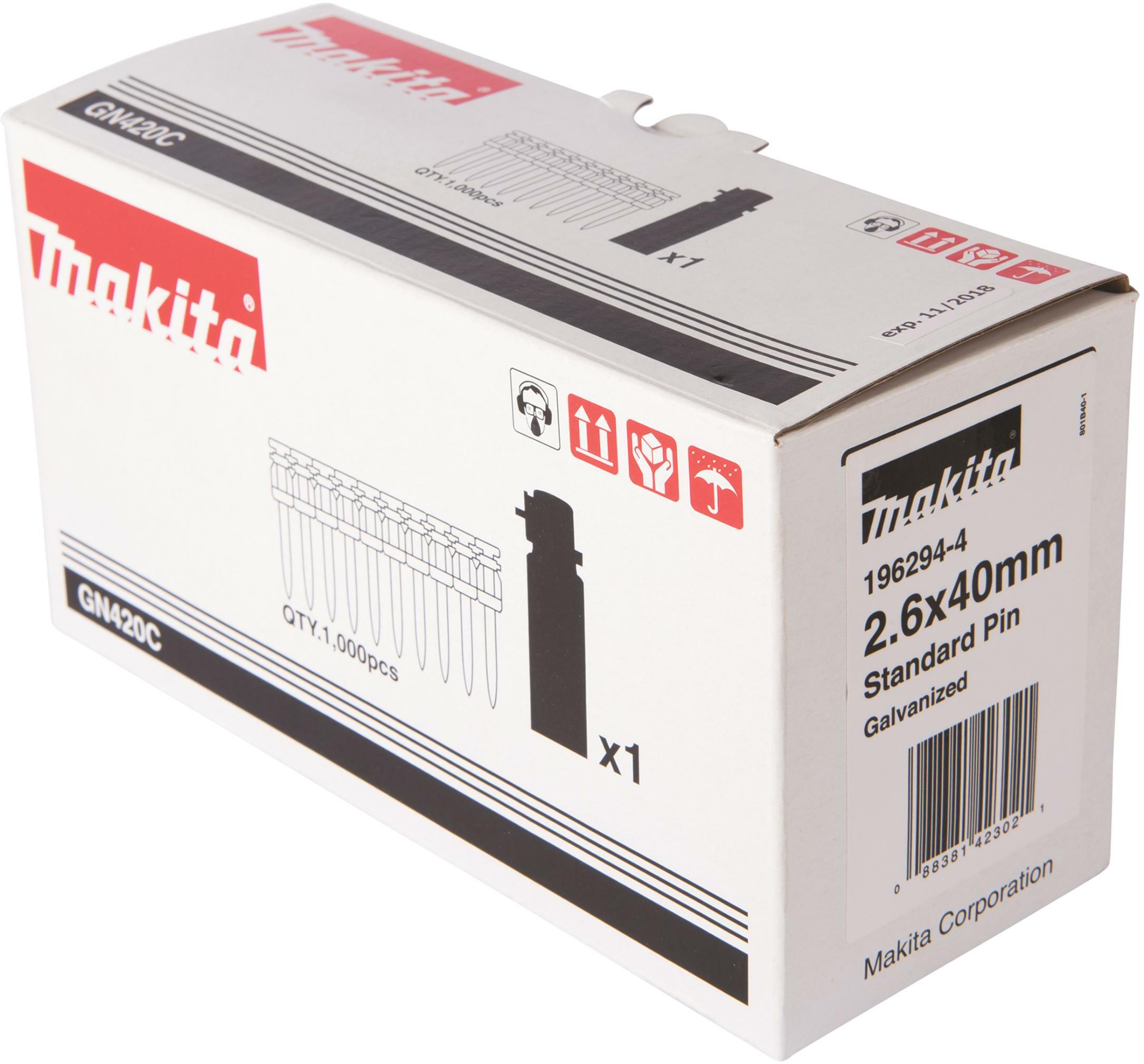 Makita 196294-4 混凝土釘2.6X40(連燃料罐)包裝盒(正面)