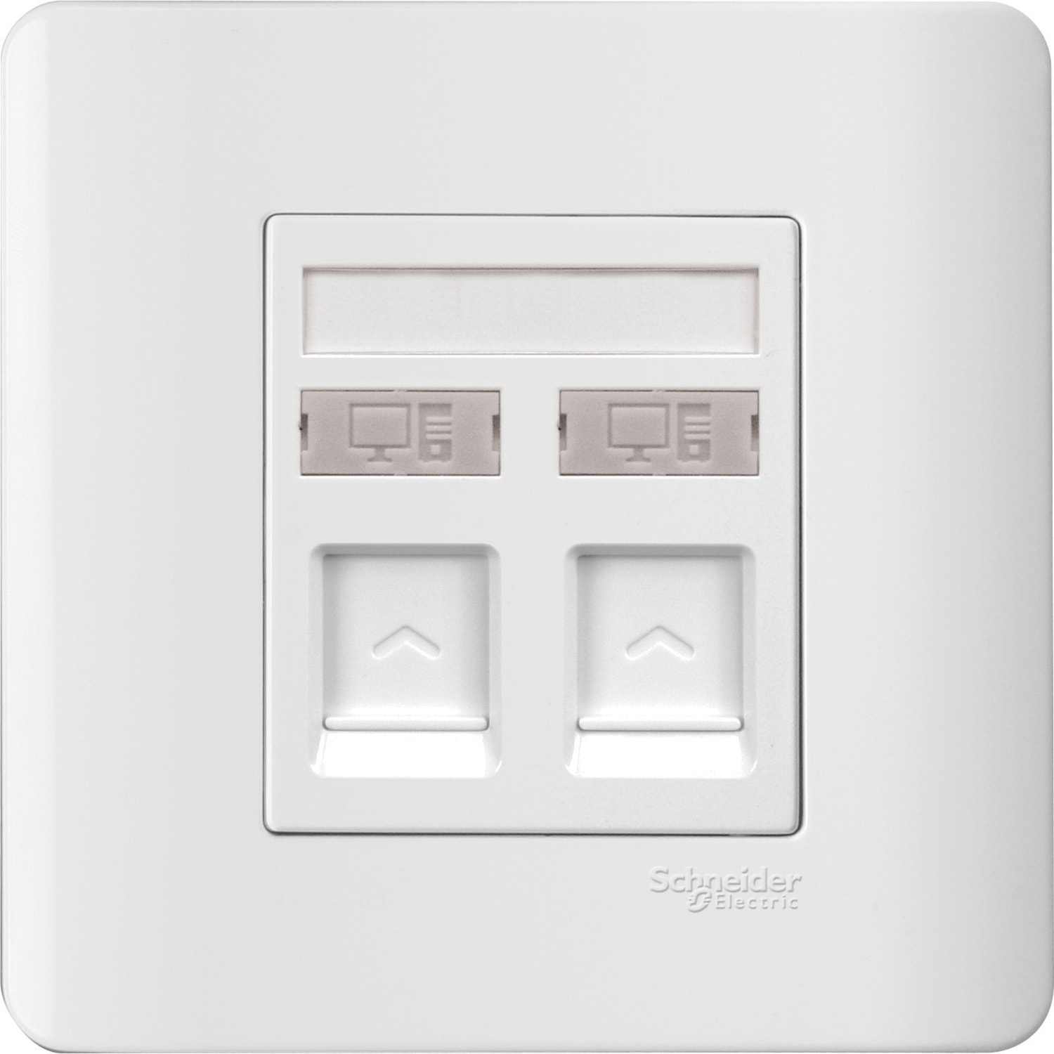 Schneider 施耐德 ZENcelo 睿雅 兩位 RJ45 6 類數據插座,Keystone 面板備防塵活門(凝白)