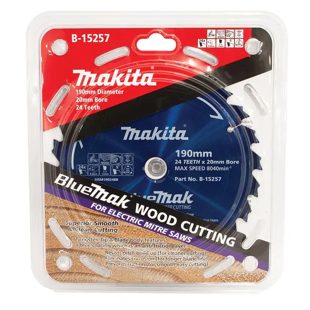 Makita B-15257 硬質合金鋸片 190X20X24T(包裝)