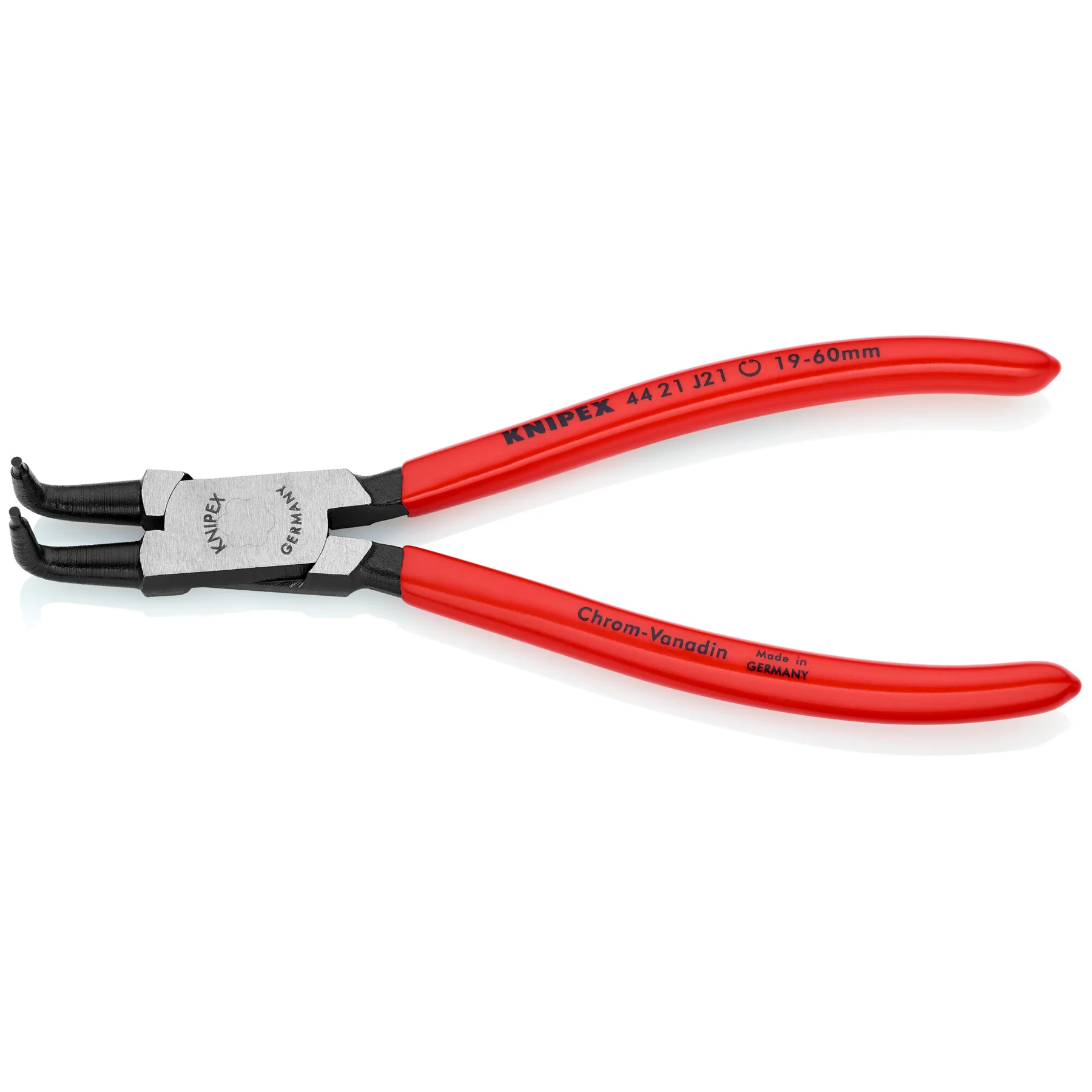 KNIPEX 44 21 J21 內曲介子鉗(四分之三側面)
