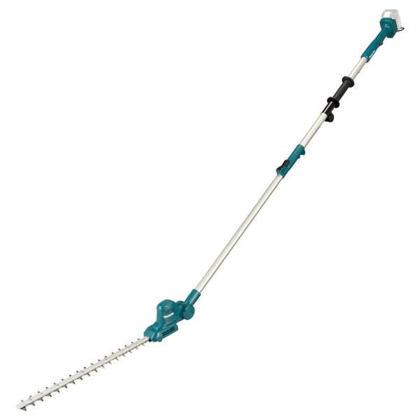 Makita 牧田 DUN461WZ 18V 充電式高枝籬笆修剪機(淨機)全機側視圖,白色背景