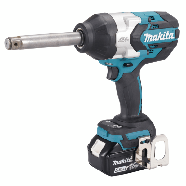 Makita 牧田 DTW1005Z 18V 充電式板手 (淨機) 正面外觀,配長型螺杆及 3/4 吋方型驅動軸