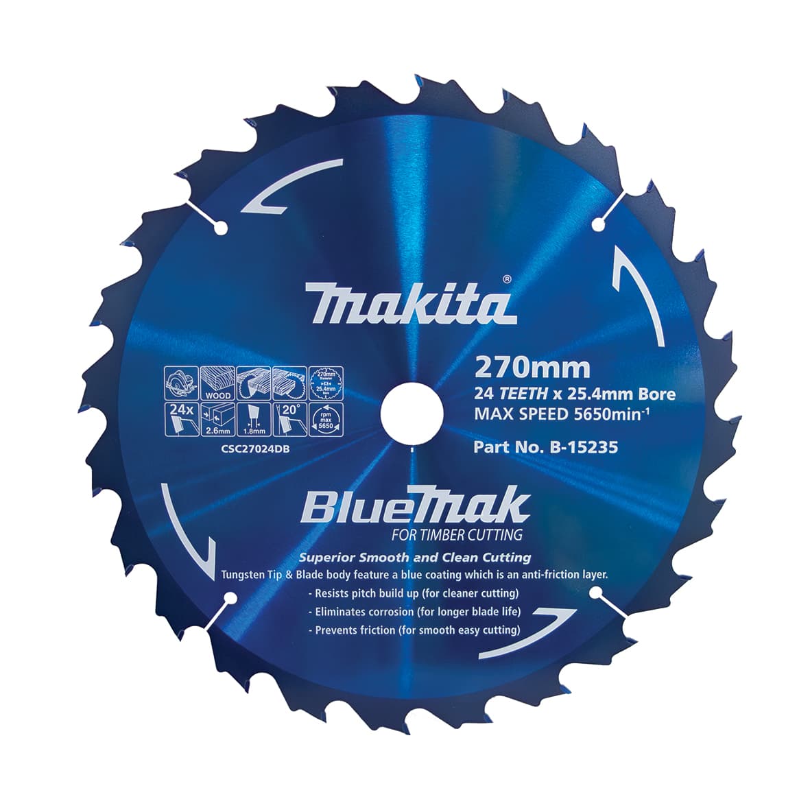 Makita 牧田 B-15235 硬質合金鋸片270X25.4X24T