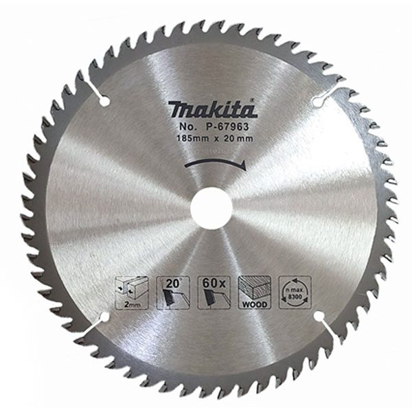 Makita P-67963 硬質合金鋸片185X60T(正面)