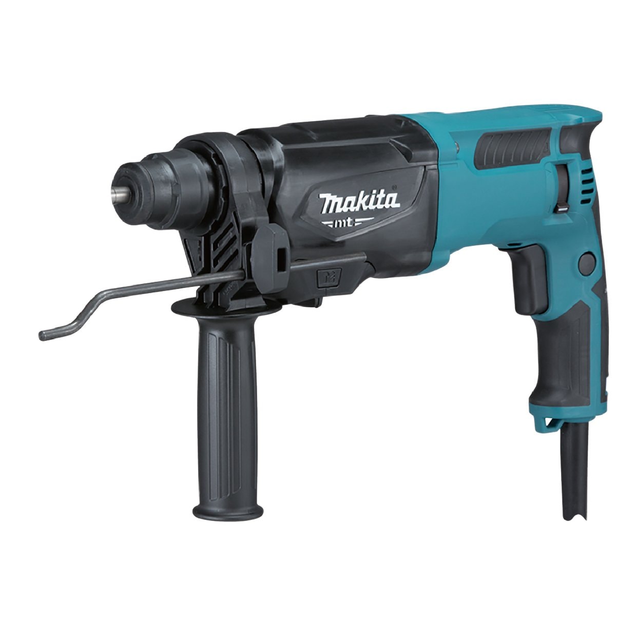 Makita 牧田 M8701ZB 26毫米 SDS-Plus 電錘側面全機圖,配側柄及深度規