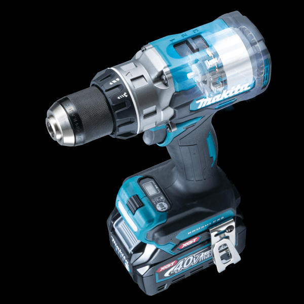 Makita HP003GZ 衝擊電鑽透視圖,展示 BL 無碳刷馬達及機身內部結構